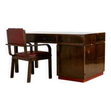 Art deco desk and armchair, Set of 2