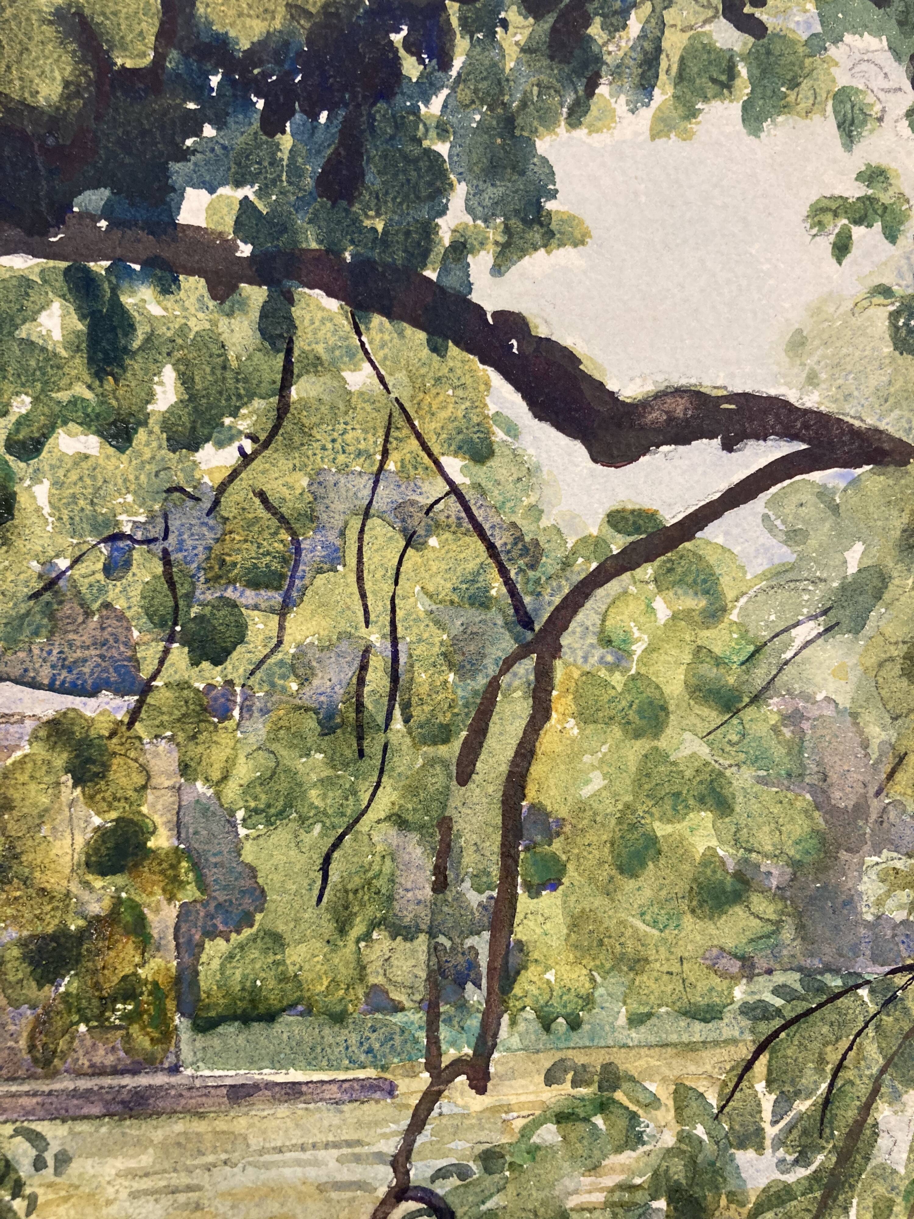 Vintage landscape watercolor