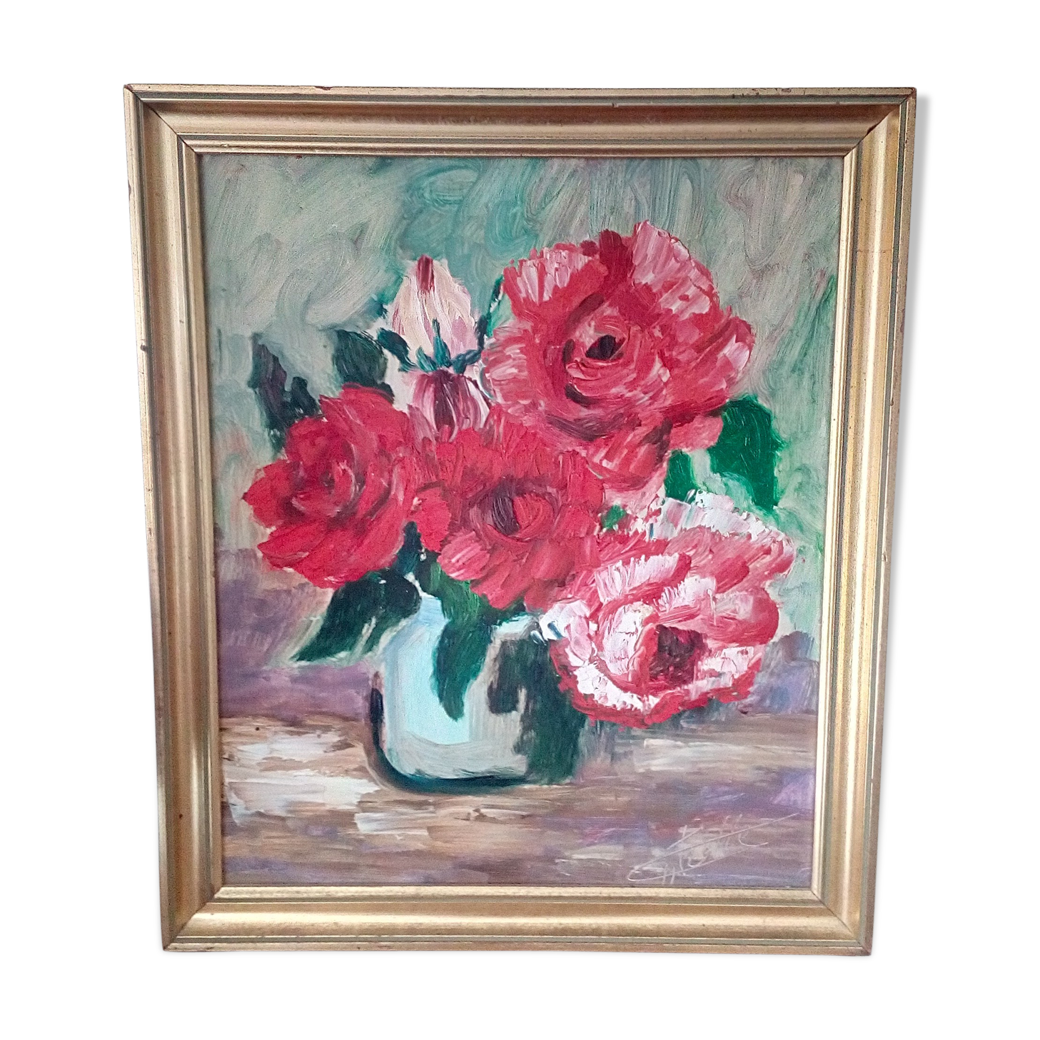 Painting painting the rose pot