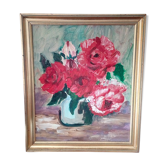 Tableau peinture le pot aux roses