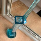 Vase soliflore vintage bleu turquoise - verre soufflé - design années