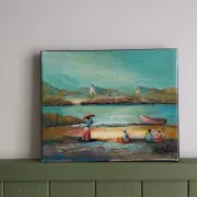 Michel Pabois - By the Sea - Oil on canvas signed.