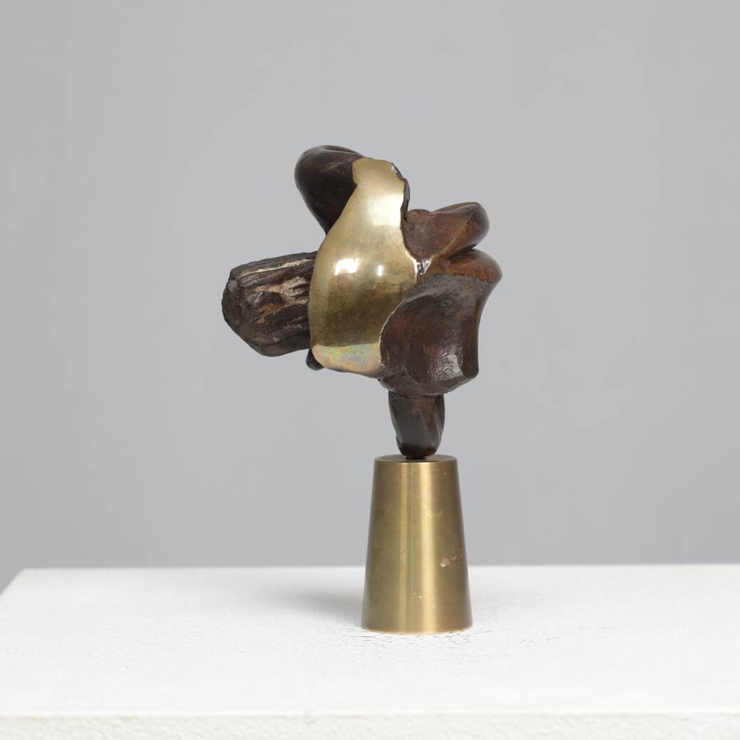 Mia Moreaux. “Lips” bronze sculpture with brass base, Belgium, 1990s