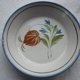 Set de 2 assiettes calotte faience anciennes decor floral