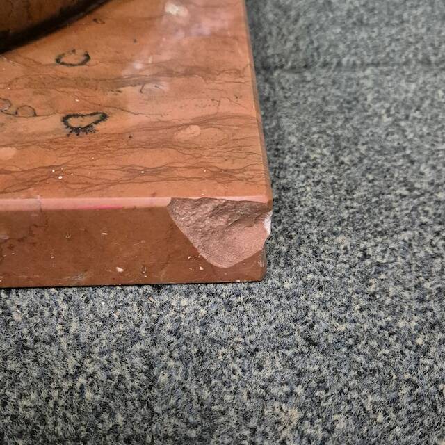 Dinning table by fabianart with 2 doric columns marble & acrylic - italy 1980's