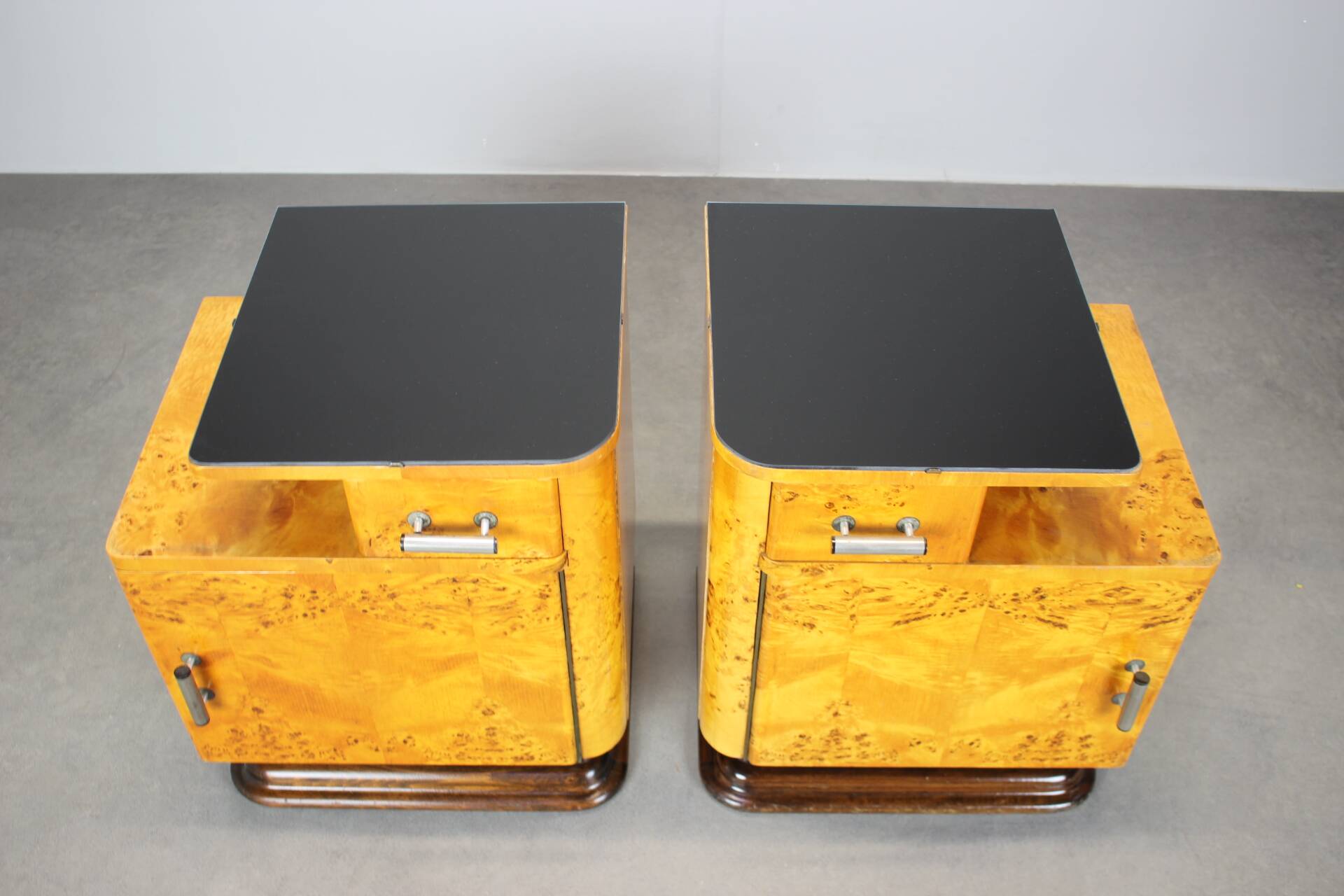 Pair of bedside tables mid-century by Jindřich Halabala, Czechoslovakia, 1950s