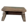 Tabouret d'appoint en teck upcyclé, traces de chromie verte