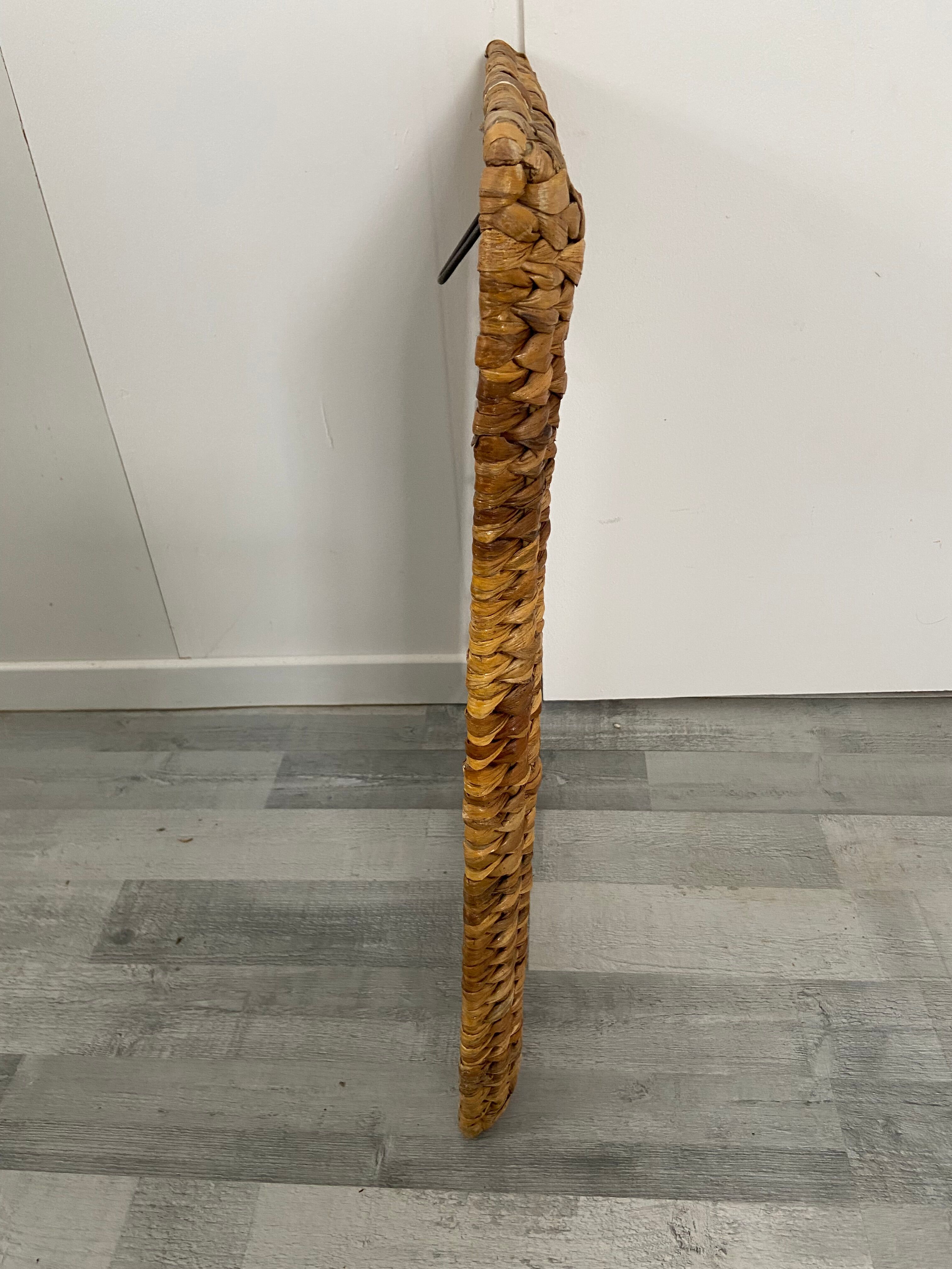 Antique woven wicker mirror 53x71cm