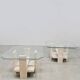 Vintage set travertine coffee tables 1970s