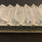6 Striated and textured Daum crystal knife holders in their original box