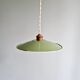 Industrial pendant light in green enamelled sheet metal, 1930s-40s