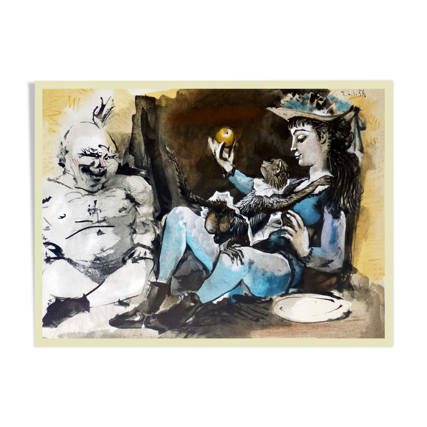 Lithograph Pablo Picasso Human Comedy 1954