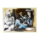 Lithographie Pablo Picasso Comédie humaine 1954