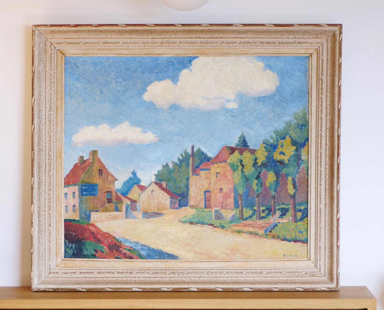 The hamlet, oil on canvas signed Bodon.