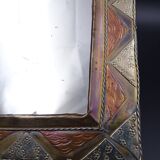 Oriental mirror in worked copper 24x15cm