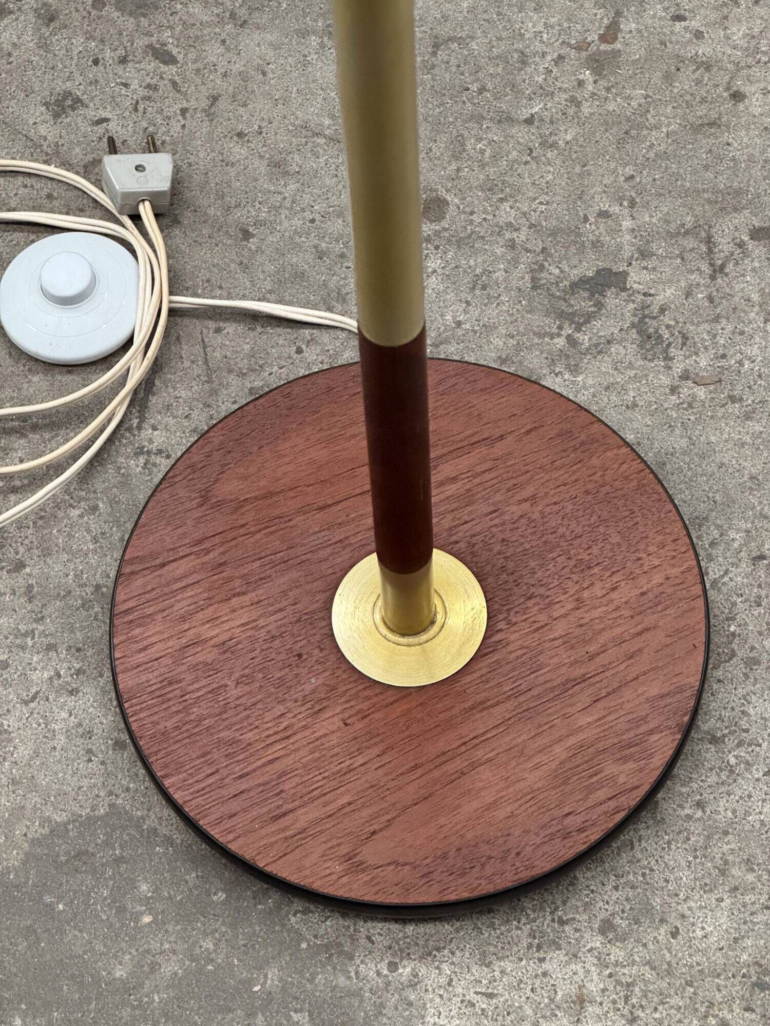 Scandinavian teak and brass floor lamp