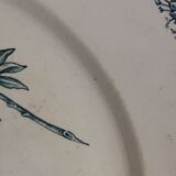 Old round ceramic dish from Sarreguemines Flore model