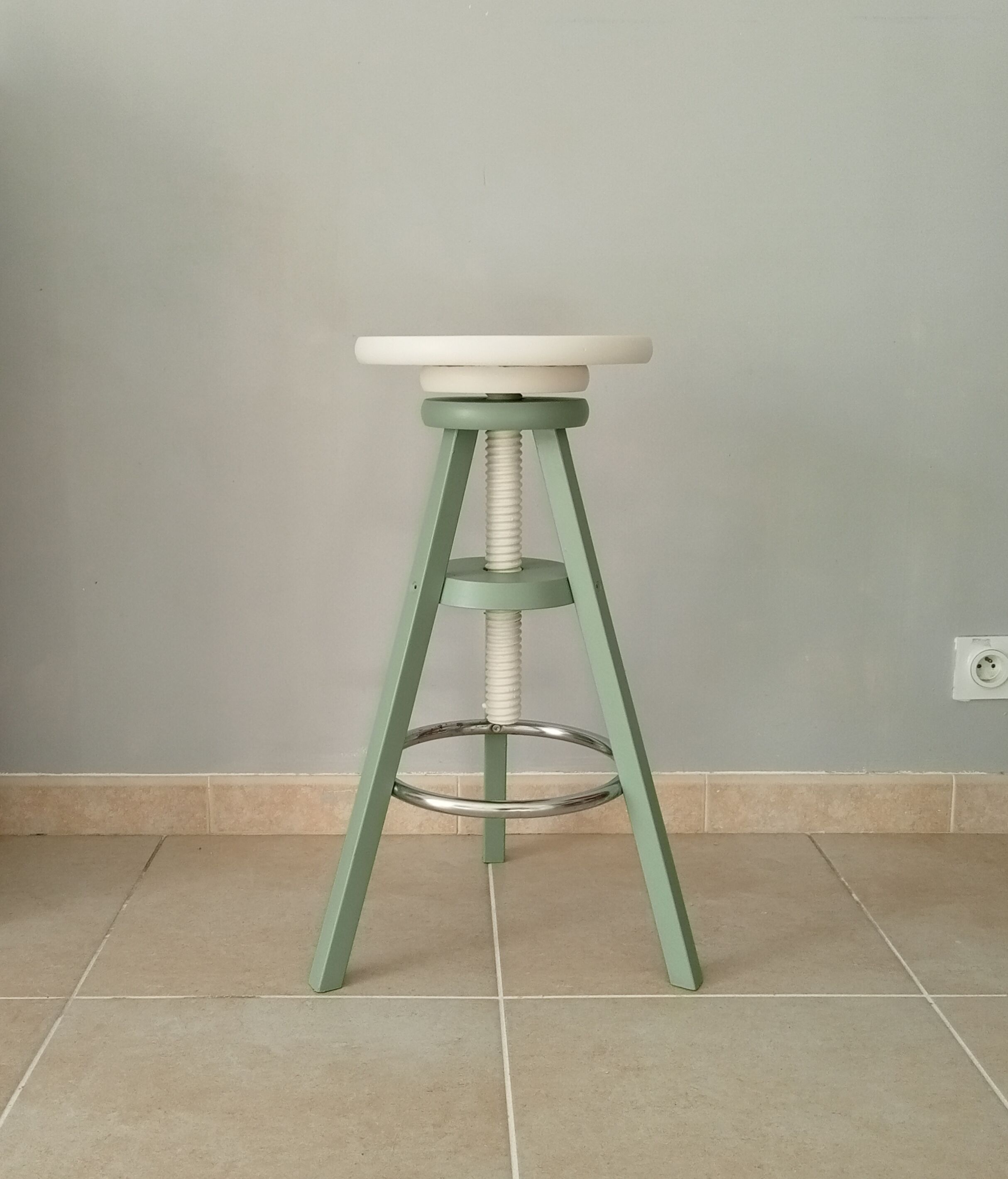 Vintage high screw stool