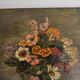 Old Oil on Canvas Painting - Still Life Spring Flower Bouquet