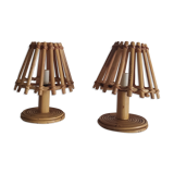 Pair of bamboo lamps