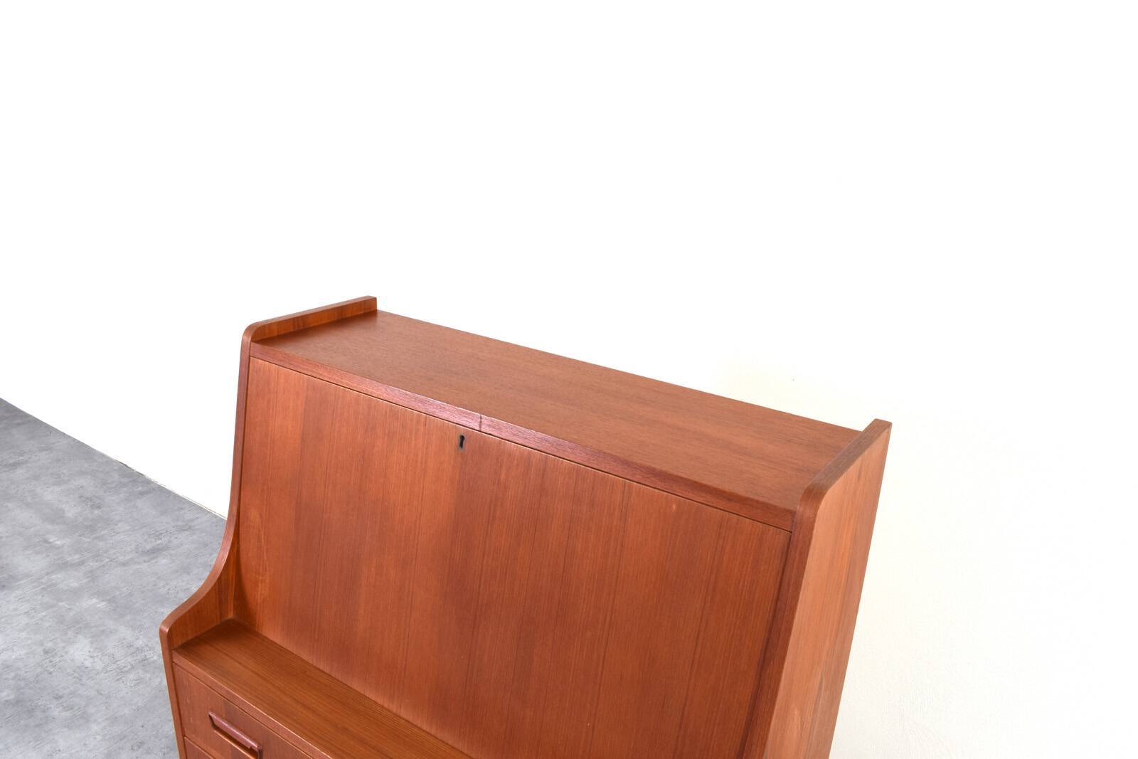 Secrétaire en teck danois du milieu du siècle par Gunnar Nielsen pour Tibergaard, années 1960.