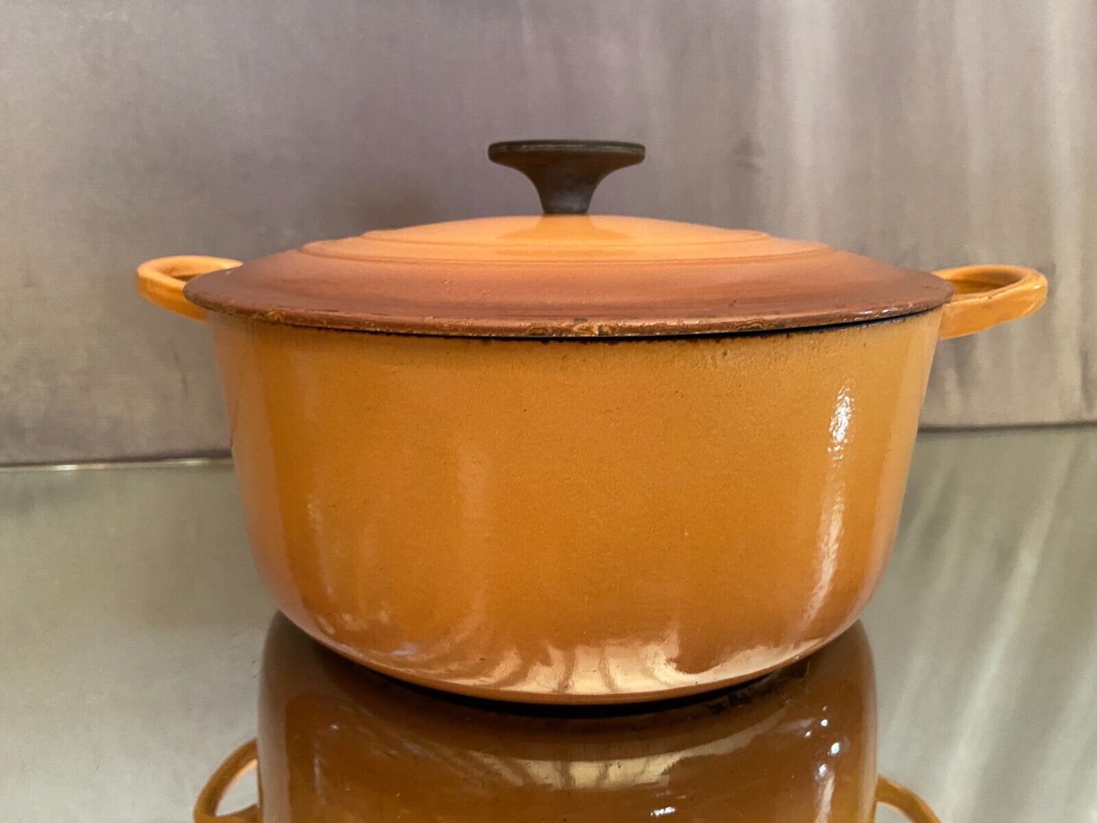 Cast iron casserole marked Le Creuset