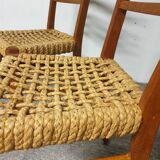 Vibo chairs in oak and rope 1950 set of 2