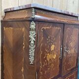 Louis XV cabinet in rosewood, oak and marble top, work from the 70s