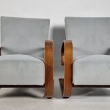 Armchairs in Walnut by Miroslav Navratil for Up Zavody, 1940s