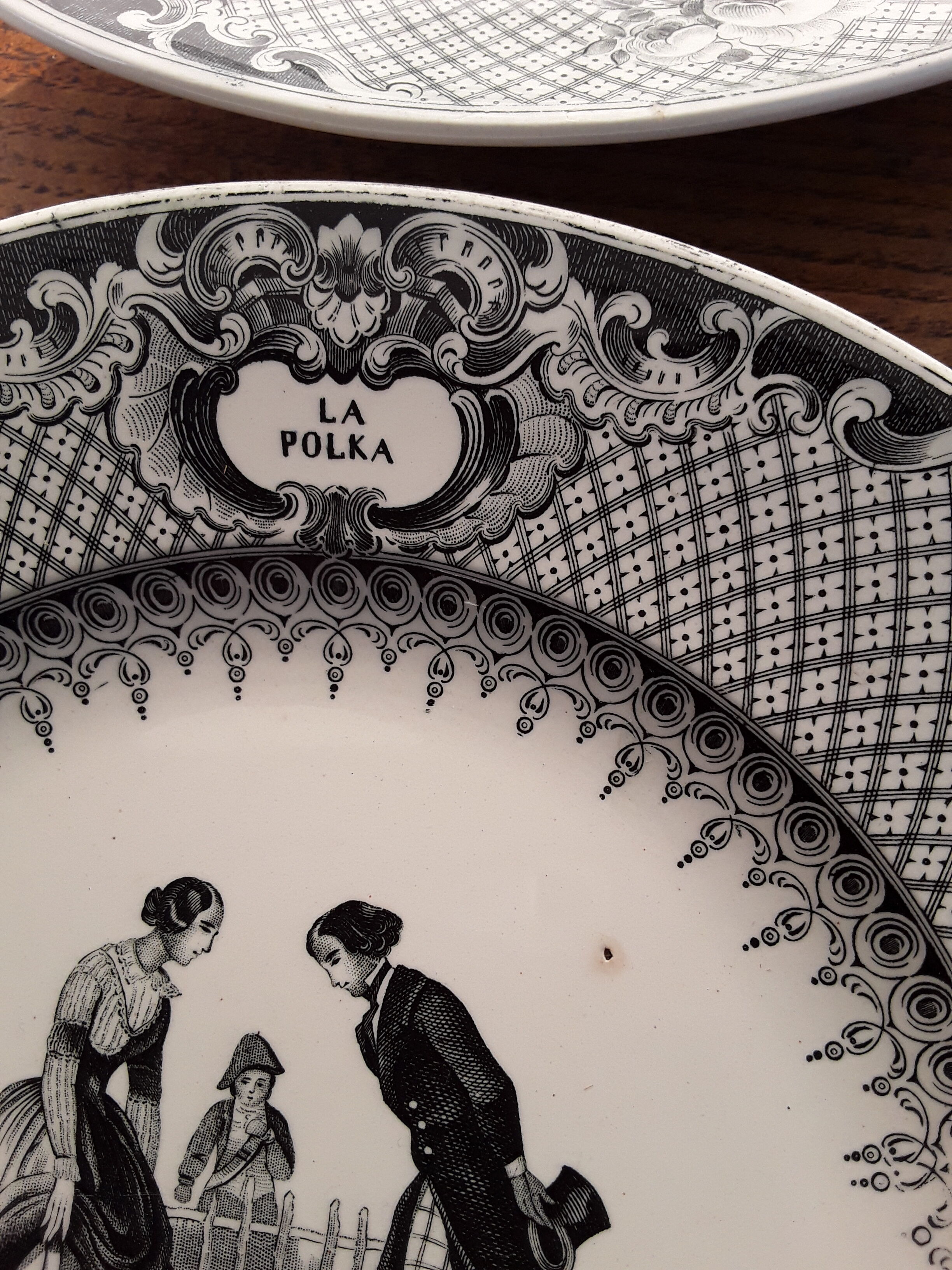 9 creil and Montereau dance themed plates