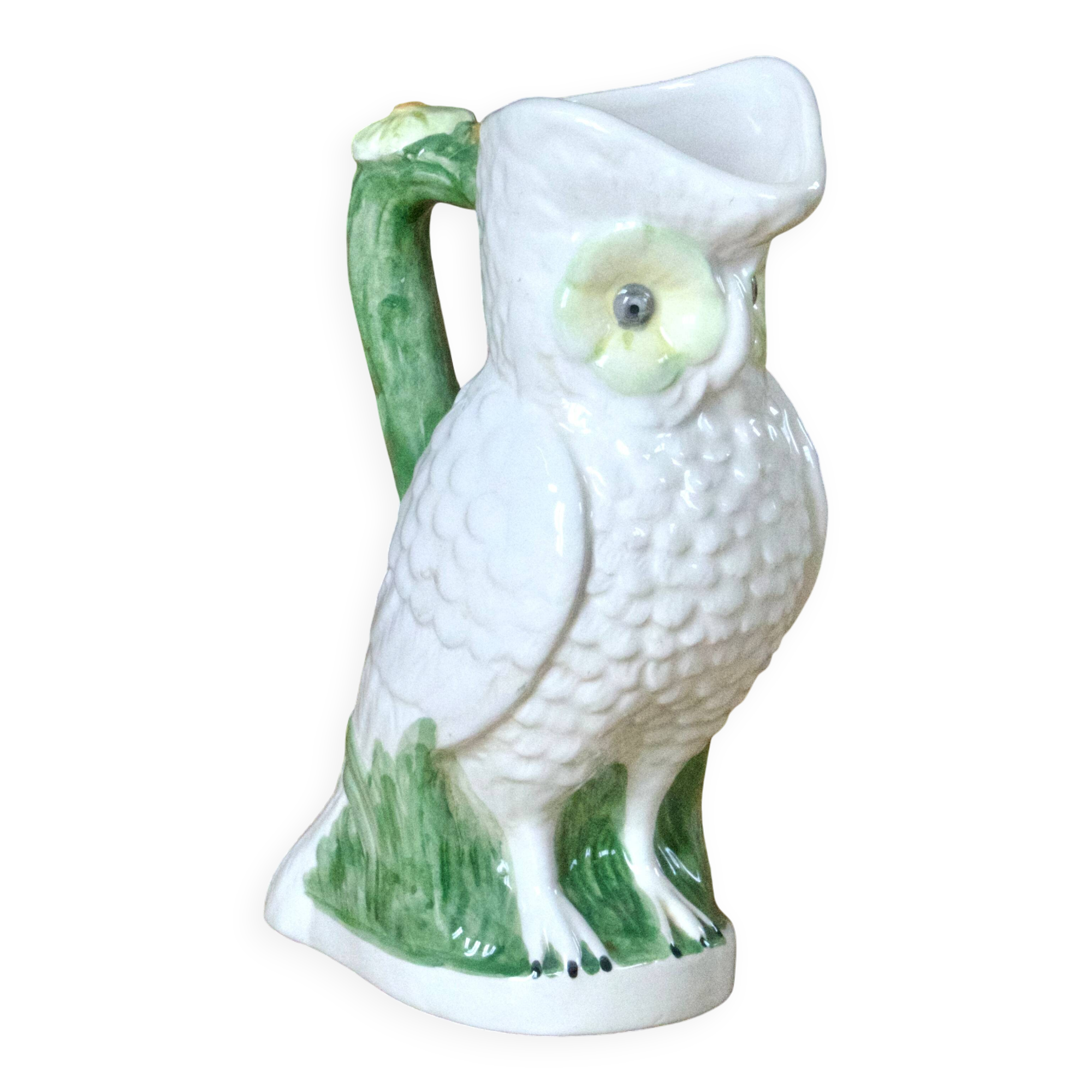 Large antique owl/owl earthenware carafe