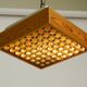 Beautiful 1970s square ceiling lamp made of pine wood by Alda Sweden