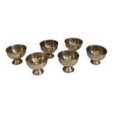 Lot de 6 coquetiers en métal argenté