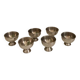 Set of 6 silver-plated metal egg cups