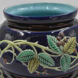 Cover-pot decor of murals in majolica Sarreguemines Majolica earthenware