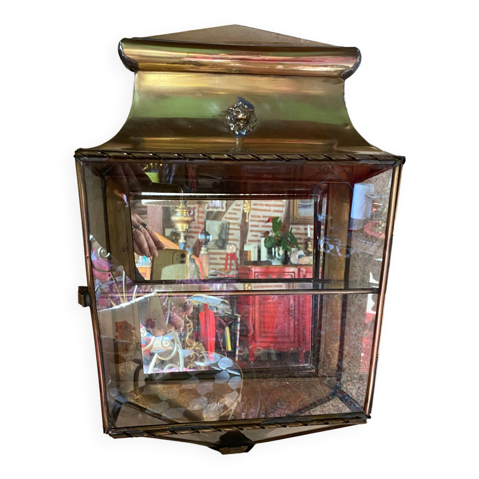 Vitrine en laiton et verre