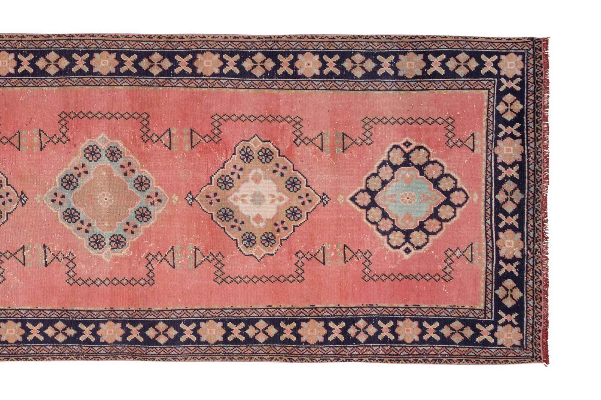 Vintage Turkish hallway rug 139x361 cm