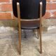 Vintage Scandinavian Chair Beech + Black Skai Seat & Back 60s