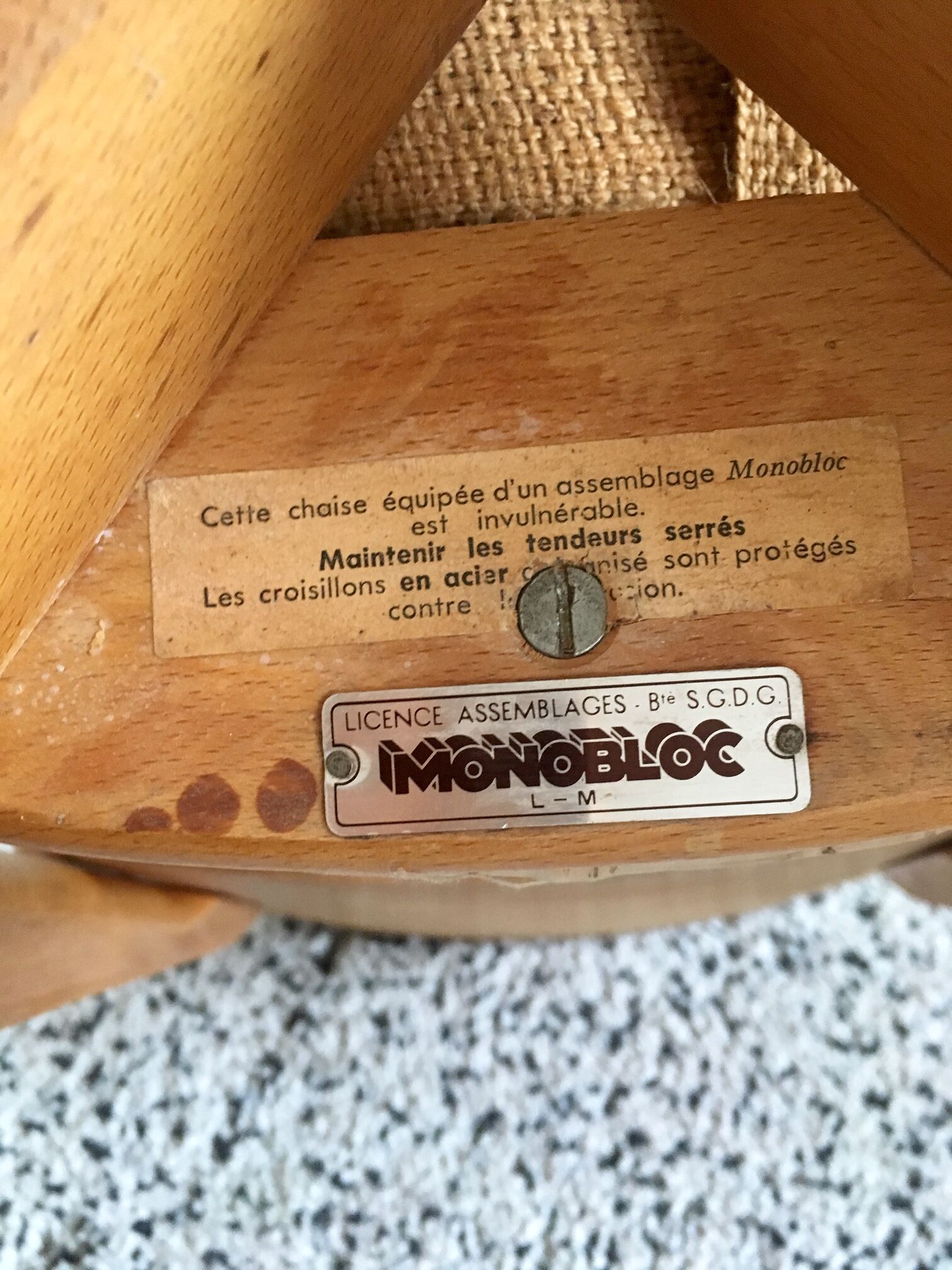 Restored vintage monoblock chair