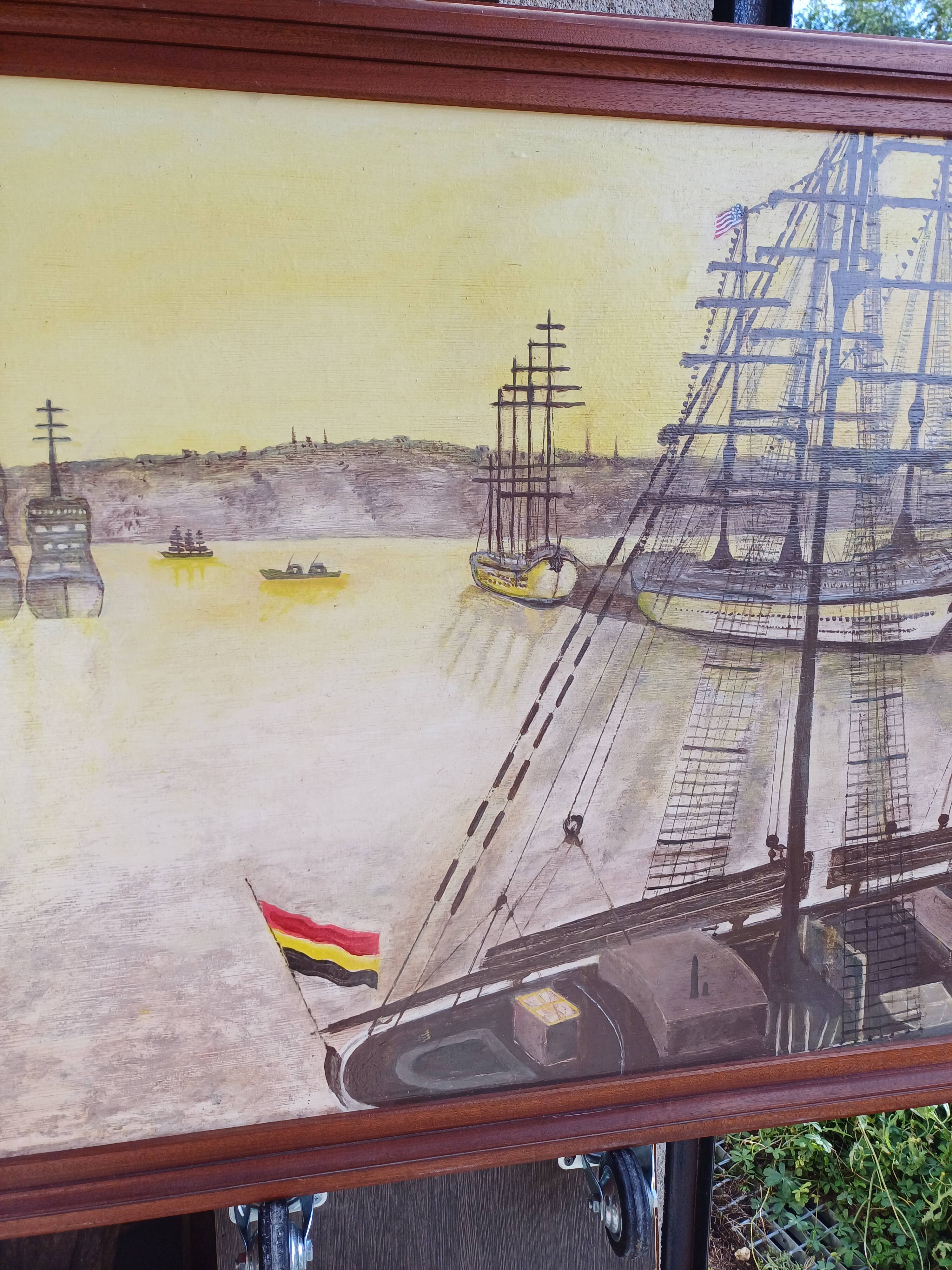Oil on marine panel by henry sola