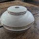 Frosted lampshade with silver trim from the 50s