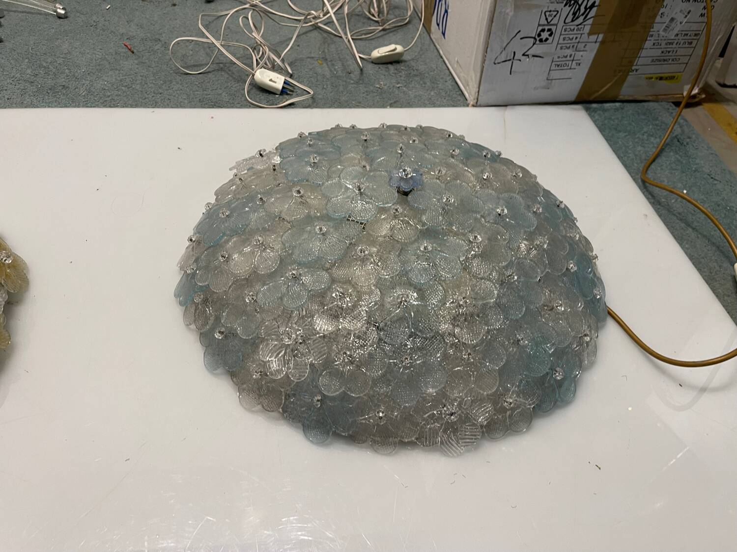 Large Murano Glass Flower Flushmount by Seguso 1960’s