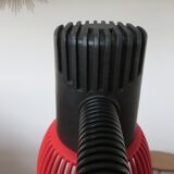 Red and black desk lamp with storage 80s era Memphis
