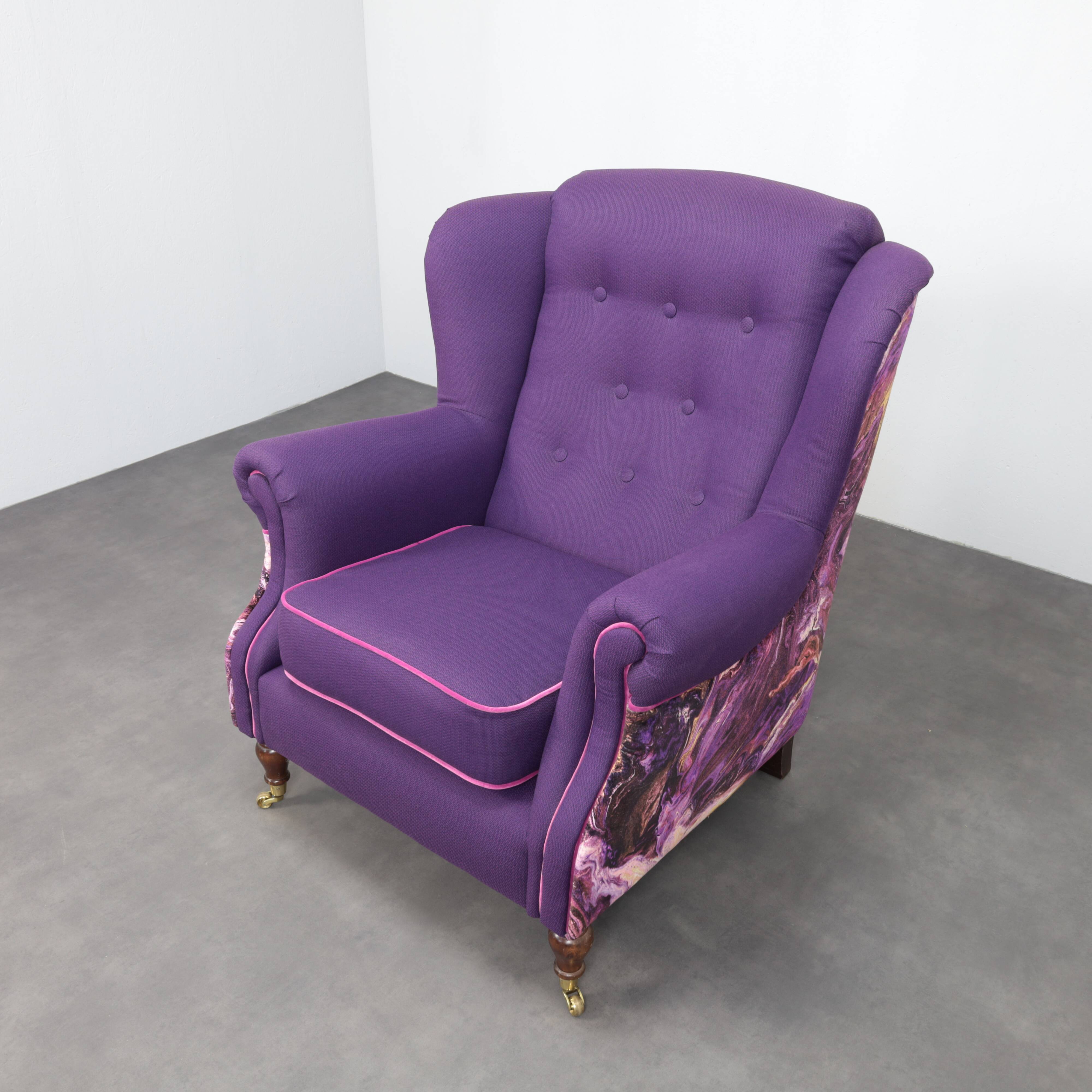 Classic wing chair in the style of Howard & Sons, 1960s