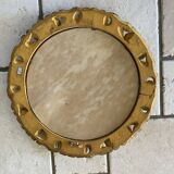 Witch mirror in gilded wood carved 1950 41cm