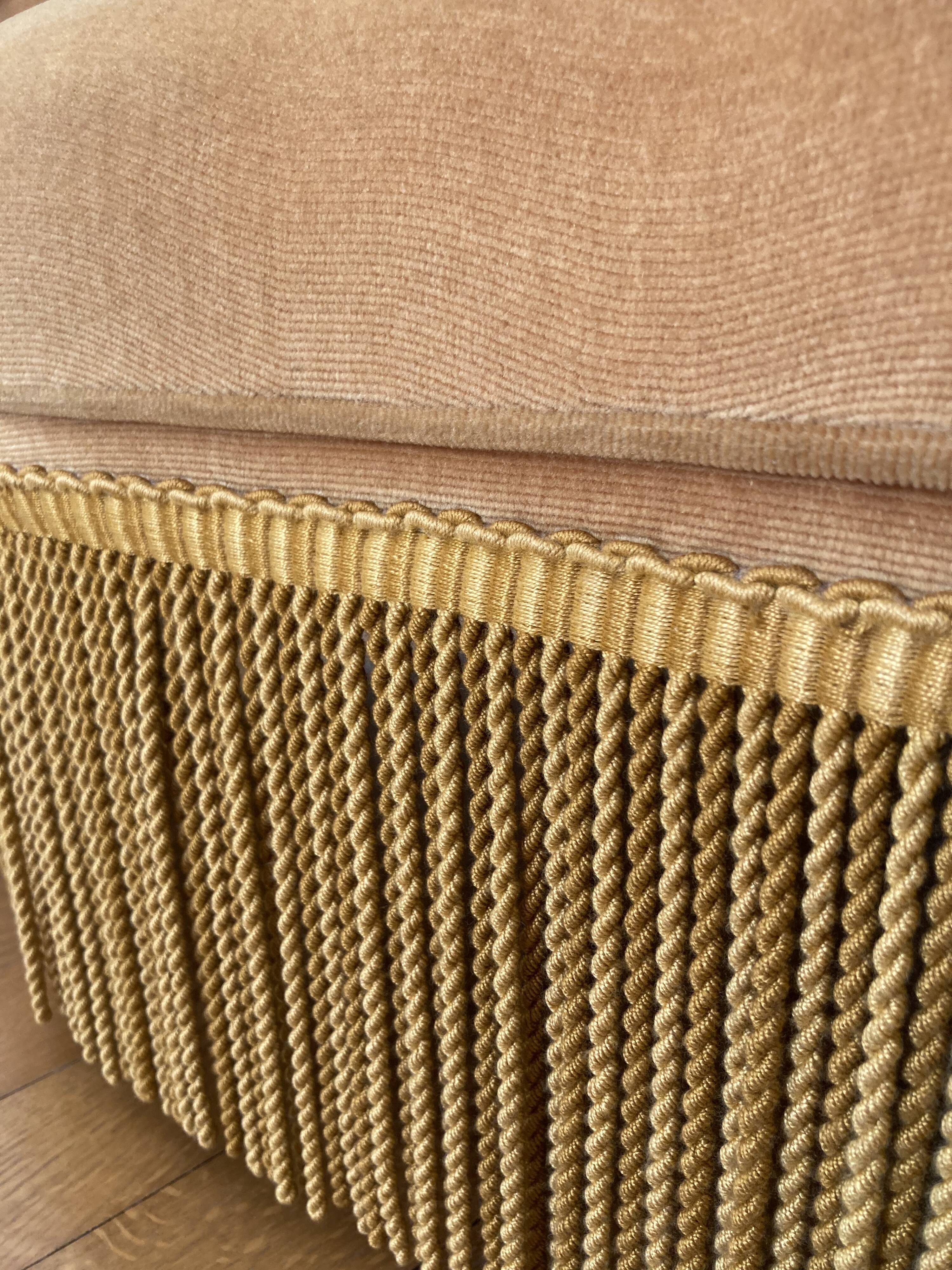Mustard velvet toad armchair