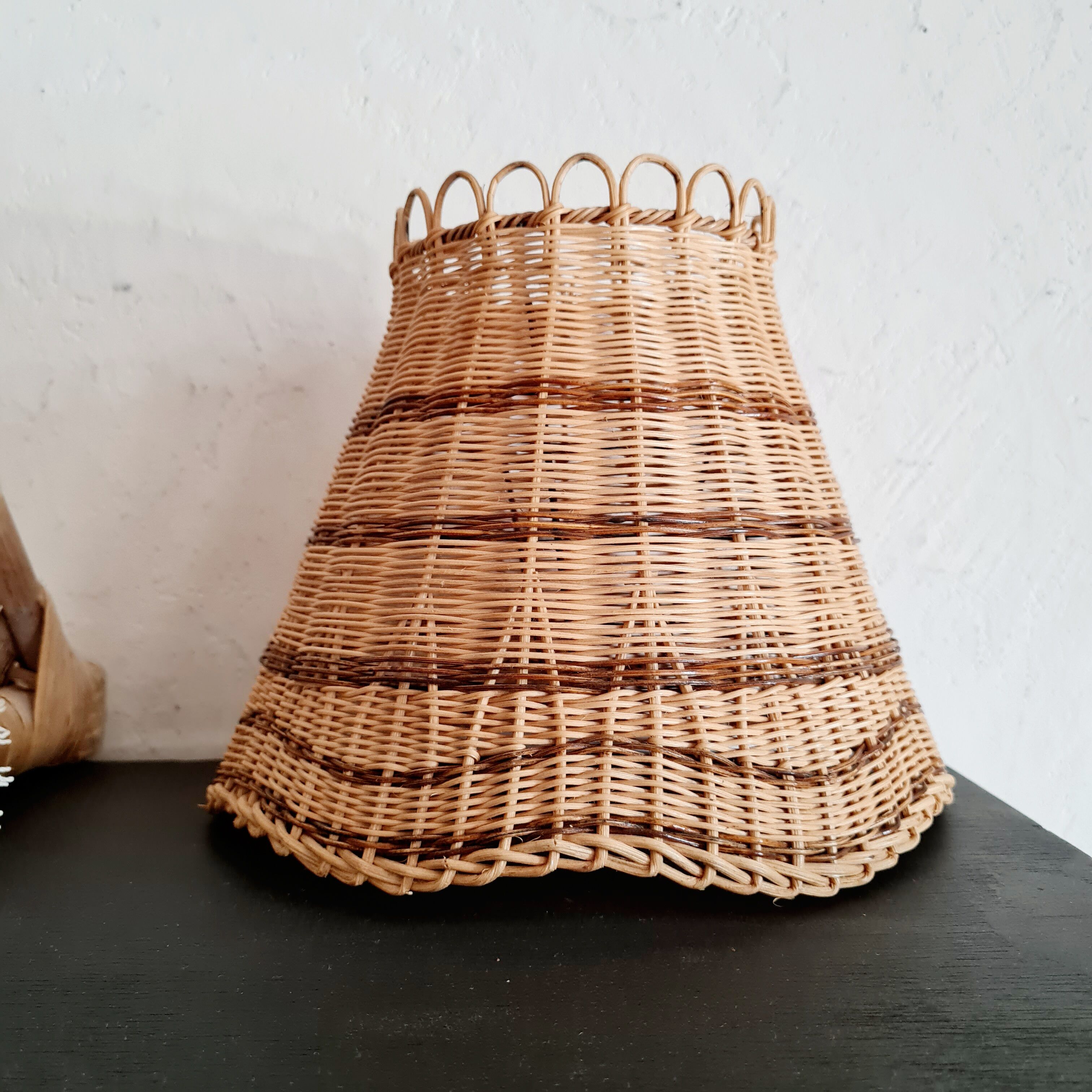 Antique rattan lampshade