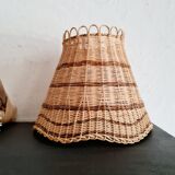 Antique rattan lampshade