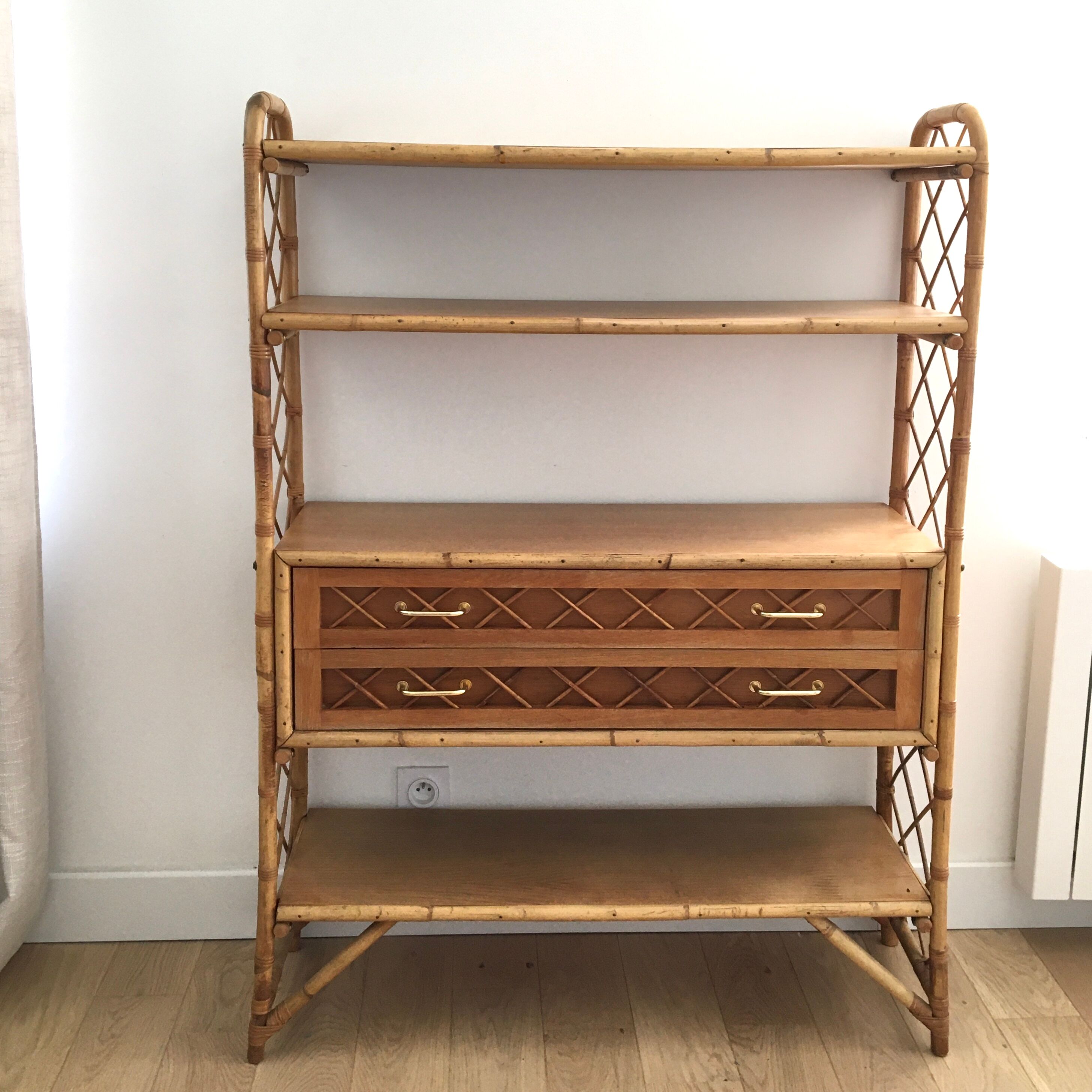 Rattan shelf