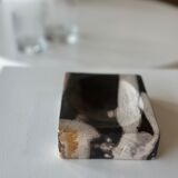 Symmetrical multicolored petrified wood soap dish